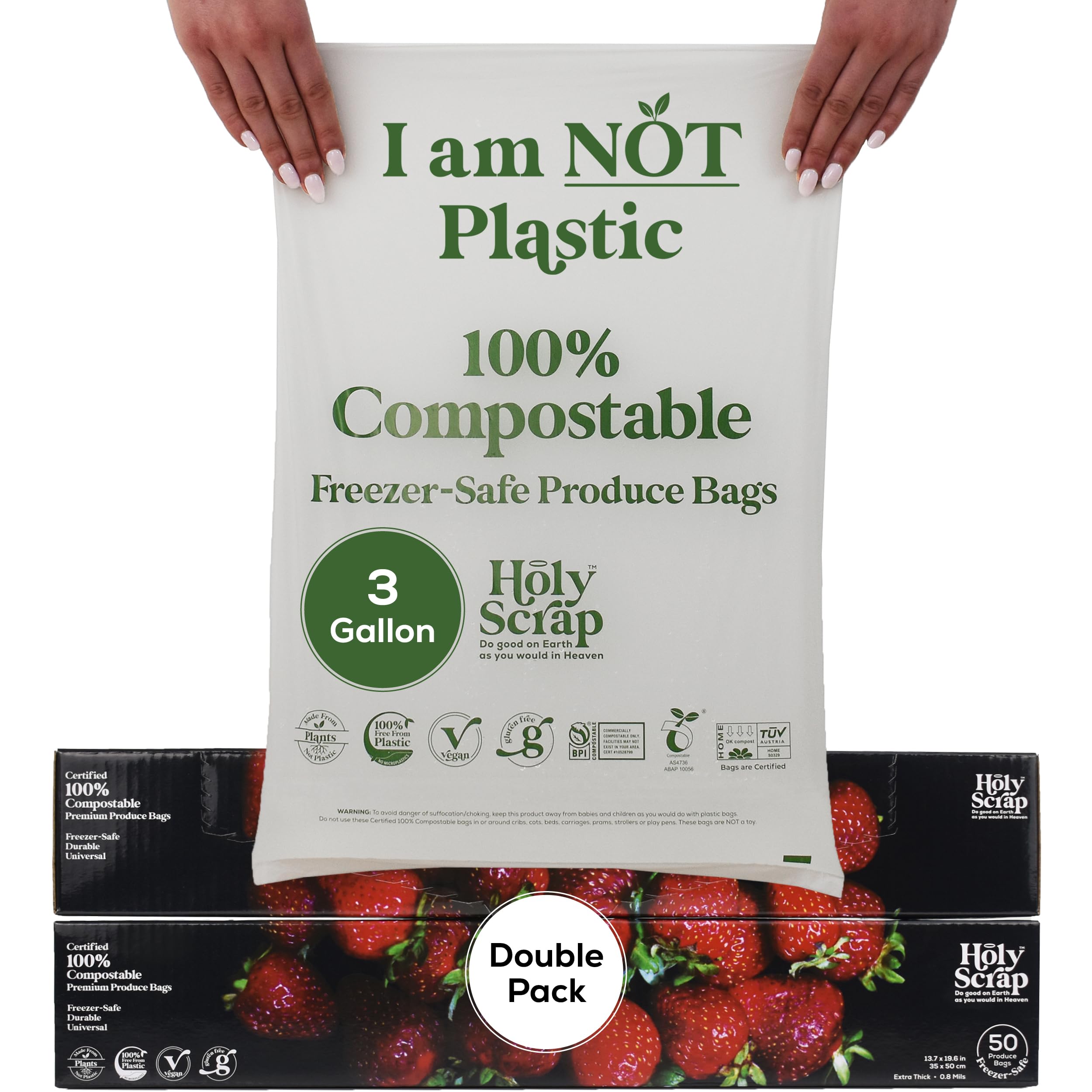 Amazon.com: HOLY SCRAP! 100% Compostable Produce Freezer Bags 3